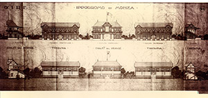 disegni del progetto dell'Ippodromo, studio arch.ing. Paolo Vietti Violi - Milano, ottobre 1923
